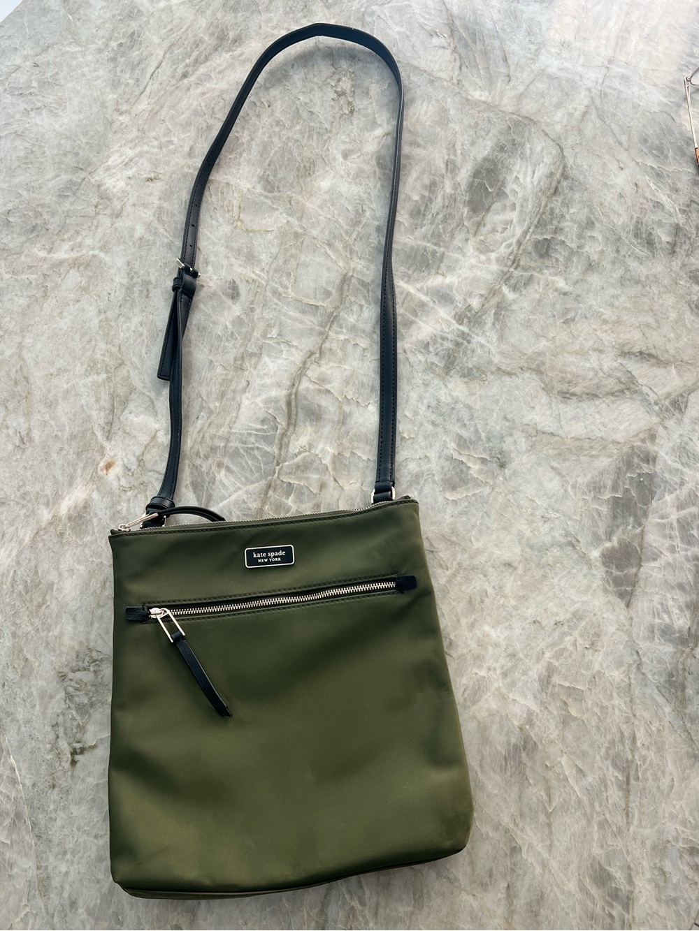 kate spade Olive Nylon Crossbody with Black Strap
